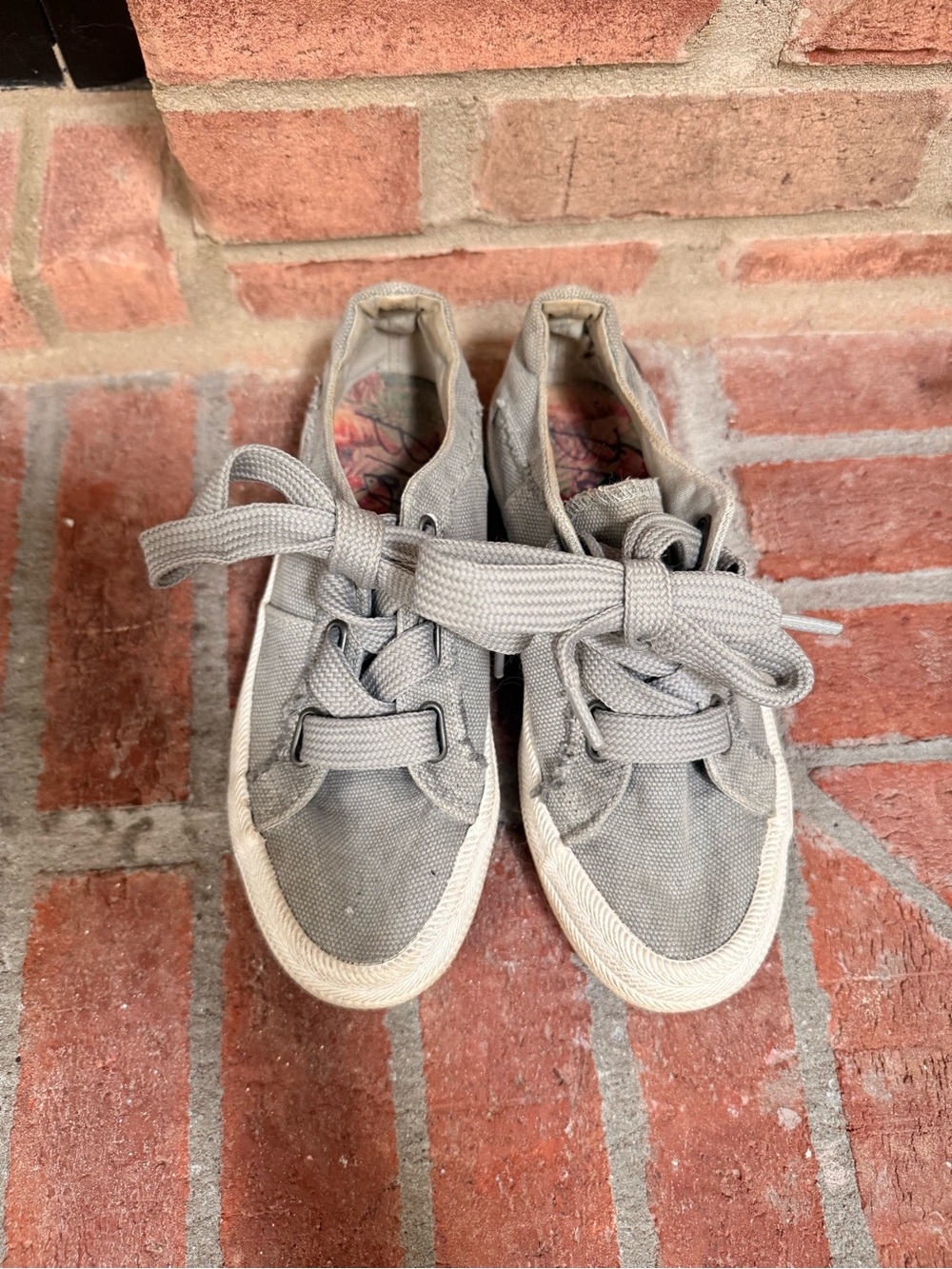 Blowfish Gray Canvas Lace-Up Women's Sneakers